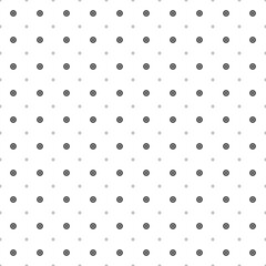 Square seamless background pattern from geometric shapes are different sizes and opacity. The pattern is evenly filled with small black chip symbols. Vector illustration on white background