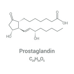 Fototapeta premium chemical structure of Prostaglandin or Alprostadil (C20H34O5)