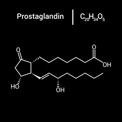 chemical structure of Prostaglandin or Alprostadil (C20H34O5)