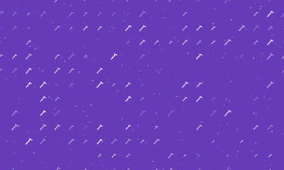 Seamless background pattern of evenly spaced white mens razor symbols of different sizes and opacity. Vector illustration on deep purple background with stars