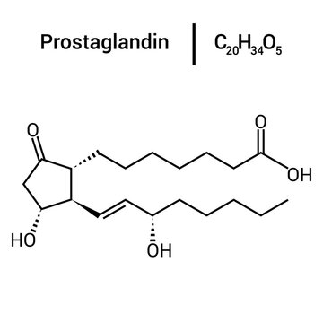 chemical structure of Prostaglandin or Alprostadil (C20H34O5)