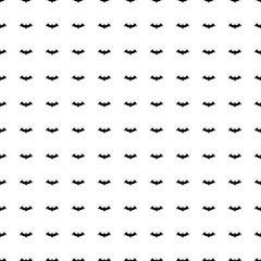 Square seamless background pattern from black bat symbols. The pattern is evenly filled. Vector illustration on white background