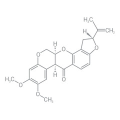 chemical structure of Rotenone (C23H22O6)