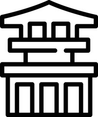 Japanese house icon outline vector. Japan kyoto. City tower