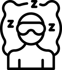 Sleeping man icon outline vector. Person dream. Health pillow