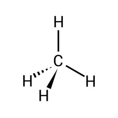sketched 3d structural formula of methane