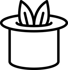 Top hat magic icon outline vector. Wand show. Bunny cap