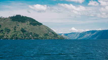 view of the mountains from the sea