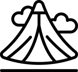 Glamping tent icon outline vector. Luxury outdoor. House furniture