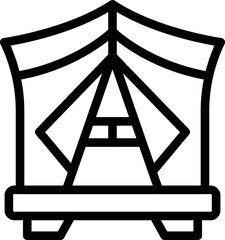 Glamping icon outline vector. Luxury tent. Nature forest