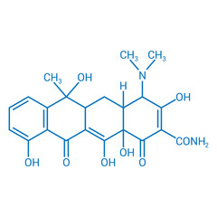 chemical structure of Tetracycline (C22H24N2O8)