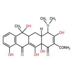 chemical structure of Tetracycline (C22H24N2O8)
