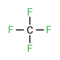 chemical structure of Carbon tetrafluoride or Tetrafluoromethane (CF4)