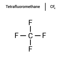 chemical structure of Carbon tetrafluoride or Tetrafluoromethane (CF4)