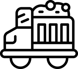 Miner truck icon outline vector. Gold stone. Diamond gem