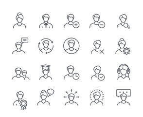 Person icons set