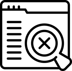 Fototapeta premium Web error search icon outline vector. Lost connection. Page connect