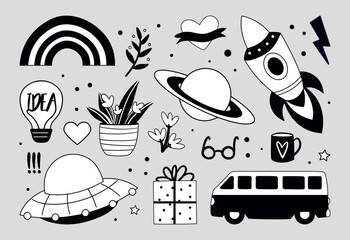 Abstract scribble set