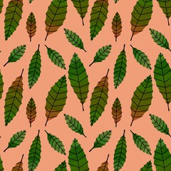 Autumn floral seamless cartoon leaves pattern for clothes print and kids and school and fabrics and wrapping