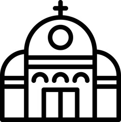 Church icon outline vector. Sea landmark. Zagreb building