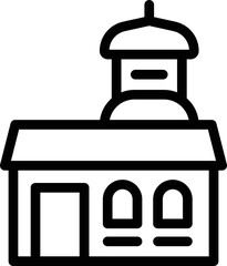 Croatia church icon outline vector. City travel. Zagreb map
