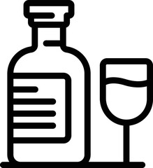 Croatia wine bottle icon outline vector. City landmark. Tourism country