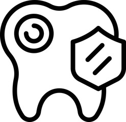 Secured tooth icon outline vector. Gem diamond. Glass clinic
