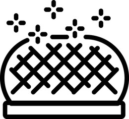 Clean bbq net icon outline vector. Munich skyline. Beer bavarian