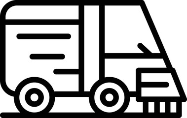 Cleanup machine icon outline vector. Road truck. Cleaner garbage