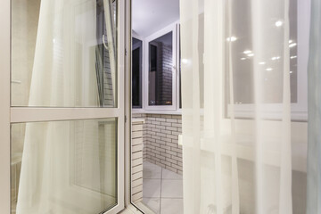 furniture on the balcony in bright interior