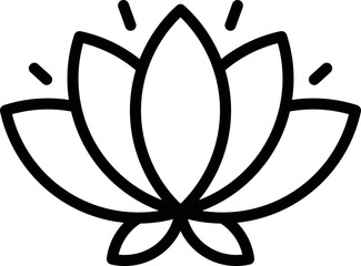 Lotus flower icon outline vector. Indian culture. Travel sky