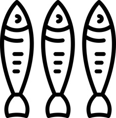 Ocean herring icon outline vector. Fish food. Can box