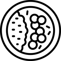 Rice meat menu icon outline vector. Asian roll. Restaurant tempura