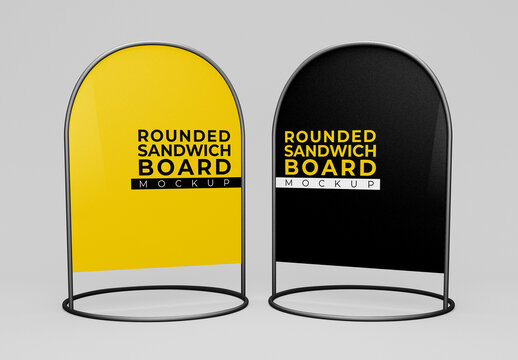 Two Rounded a Stand Board Mockup