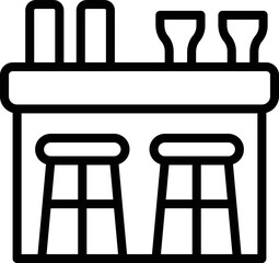 Wood bar icon outline vector. Stool chair. Cafe seat