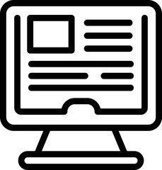 Online monitor icon outline vector. Room gym. Hotel facility