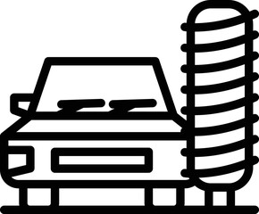 Car wash stand icon outline vector. Carwash service. Clean tire