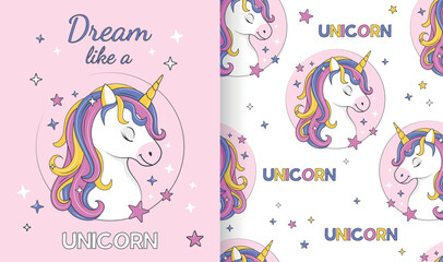 Unicorn seamless pattern © Aleksey