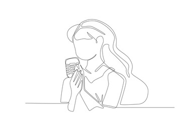 one line or simple line music illustration. A concept of continuous line of instruments.