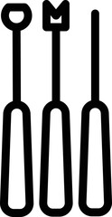 Fondue tools icon outline vector. Cooking food. Fork food