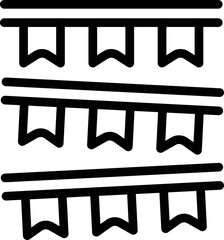 Holiday flags icon outline vector. Waterfall machine. Chocolate fondue