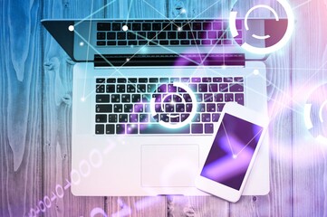 Digital Marketing data analytics, Conversion Rate, Online contents and social media management concept