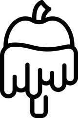 Apple chocolate fountain icon outline vector. Fondue food. Sweet liquid