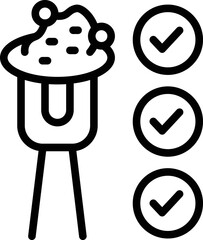 Food critic icon outline vector. Safety inspection. Certificate quality
