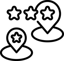 Food review location icon outline vector. Certificate quality. Critic research