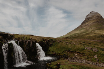 waterfall in the mountains
