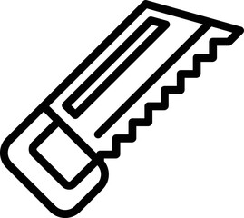 Hand saw icon outline vector. Home repair. Work tool