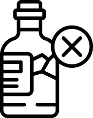 Check bottle icon outline vector. Product quality. Safety control
