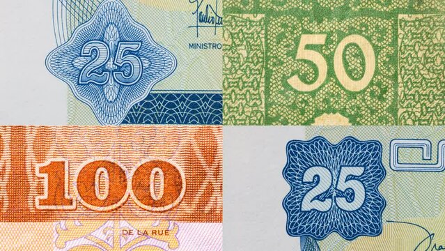 Set of world Currency. Stop motion animation. Different all world money bill macro view. Digits face value close up. World currency paper cash money. Perfect cash collection.
