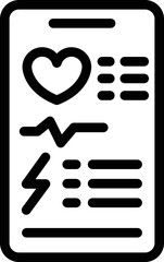 Fototapeta premium Smartphone device icon outline vector. Run program. Care info